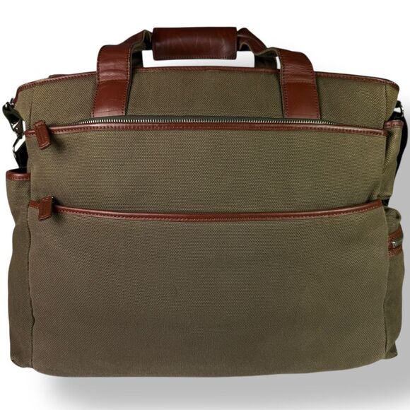 Levenger Vintage 90s Adventurer Brief Heavy Duty Canvas Leather Travel Bag 20” - Picture 4 of 16